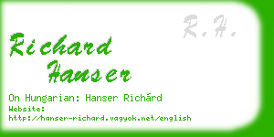 richard hanser business card